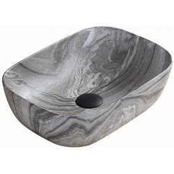 Mexen Rita  Lavoar pe blat  45 x 32 cm,  gri  piatra - 21084593 Lavoar pe blat fara gaura beterie 467680 Mexen