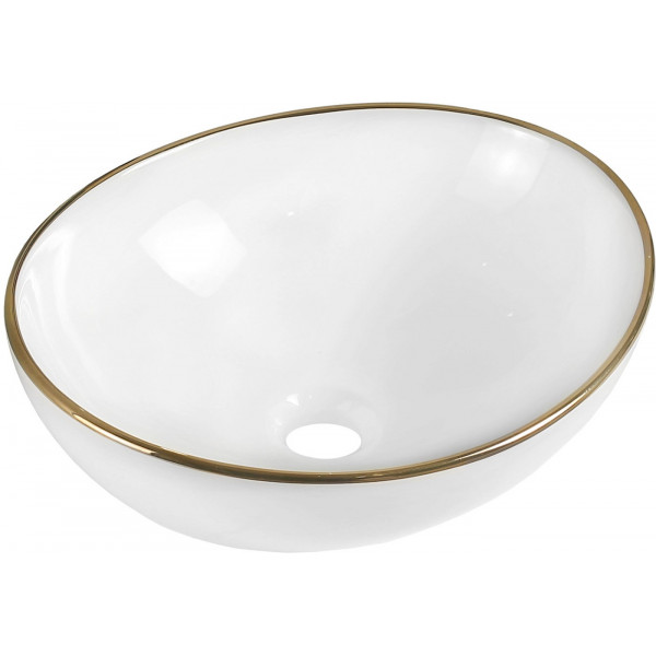 Mexen Elza  Lavoar pe blat  40 x 33 cm, alb/auriu  - 21014005