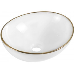 Mexen Elza  Lavoar pe blat  40 x 33 cm, alb/auriu  - 21014005 Lavoar pe blat fara gaura beterie 467680 Mexen