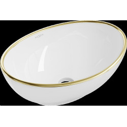 Mexen Elza  Lavoar pe blat  40 x 33 cm, alb/auriu  - 21014005