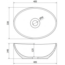 Mexen Elza  Lavoar pe blat  40 x 33 cm, albastru  mat - 21014049