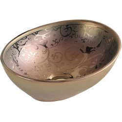 Mexen Elza  Lavoar pe blat  40 x 33 cm, auriu - 21014053 Lavoar pe blat fara gaura beterie 467680 Mexen