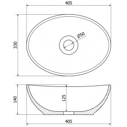 Mexen Elza  Lavoar pe blat  40 x 33 cm,  gri  mat - 21014071