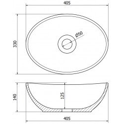 Mexen Elza  Lavoar pe blat  40 x 33 cm, argintiu  - 21014087