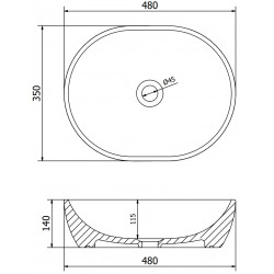 Mexen Viki  Lavoar pe blat  48 x 35 cm,  alb - 21054800