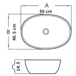 Mexen Viki  Lavoar pe blat  59 x 40 cm,  alb - 21056000