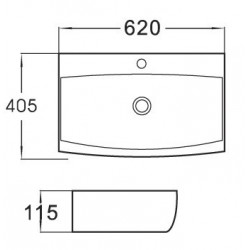 Mexen Sally  Lavoar pe blat  62 x 40 cm,  alb - 21076200