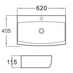 Mexen Sally  Lavoar pe blat  62 x 40 cm,  alb - 21076200