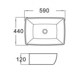 Mexen Ana  Lavoar pe blat  59 x 44 cm,  alb - 21095900