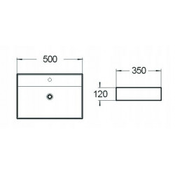 Mexen Blanca  Lavoar pe blat  50 x 35 cm,  alb - 21105000
