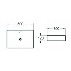 Mexen Blanca  Lavoar pe blat  50 x 35 cm,  alb - 21105000