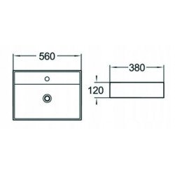 Mexen Blanca  Lavoar pe blat  56 x 38 cm,  alb - 21105600