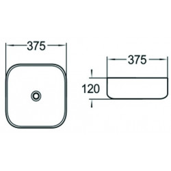 Mexen Sara  Lavoar pe blat  37 x 37 cm,  alb - 21123700