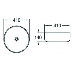 Mexen Tina  Lavoar pe blat  41x 41 cm,  alb - 21144100