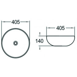 Mexen Luca  Lavoar pe blat  40x 40 cm,  alb - 21164000