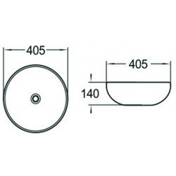 Mexen Luca  Lavoar pe blat  40x 40 cm,  alb - 21164000