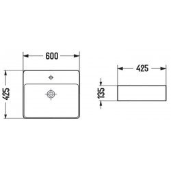 Mexen Lara  Lavoar pe blat  60 x 42 cm,  alb - 21166000