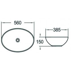 Mexen Marina  Lavoar pe blat  56 x 38 cm,  alb - 21195600
