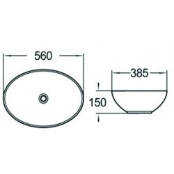Mexen Marina  Lavoar pe blat  56 x 38 cm,  alb - 21195600