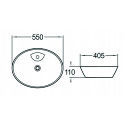 Mexen Aida  Lavoar pe blat  55 x 40 cm,  alb - 21205500