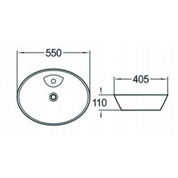 Mexen Aida  Lavoar pe blat  55 x 40 cm,  alb - 21205500