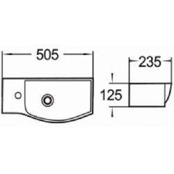Mexen Hugo  Lavoar pe blat  stanga 50 x 23 cm,  alb - 21255000L