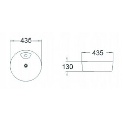 Mexen Arlena  Lavoar pe blat  43 x 43 cm,  alb - 21264300