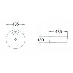 Mexen Arlena  Lavoar pe blat  43 x 43 cm,  alb - 21264300