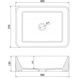 Mexen Catia  Lavoar pe blat  48 x 37 cm,  alb - 21314800