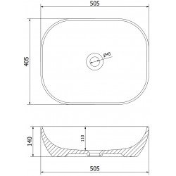 Mexen Rosa  Lavoar pe blat  50 x 40 cm,  alb - 21095000