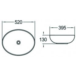 Mexen Jowita  Lavoar pe blat  52 x 39 cm,  alb - 21355200