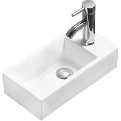 Mexen Inez  Lavoar pe blat  stanga 45 x 25 cm,  alb - 21434500L Lavoar pe blat fara gaura beterie 467680 Mexen