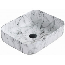 Mexen Carla  Lavoar pe blat  50 x 39 cm,  alb piatra - 21555093 Lavoar pe blat fara gaura beterie 467680 Mexen