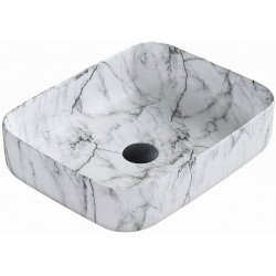 Mexen Carla  Lavoar pe blat  50 x 39 cm,  alb piatra - 21555093 Lavoar pe blat fara gaura beterie 467680 Mexen