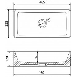 Mexen Nadia  Lavoar pe blat  46 x 23 cm,  alb - 21614600