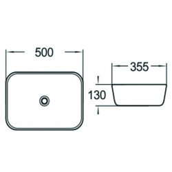 Mexen Luna  Lavoar pe blat  50 x 35 cm,  alb - 21635000