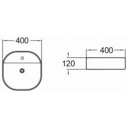 Mexen Zita  Lavoar pe blat  40 x 40 cm,  alb - 21874000