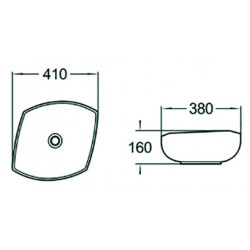 Mexen Enrica  Lavoar pe blat  41 x 38 cm,  alb - 21904100