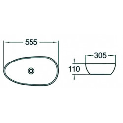 Mexen Lucia  Lavoar pe blat  55 x 30 cm,  alb - 21925500