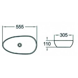 Mexen Lucia  Lavoar pe blat  55 x 30 cm,  alb - 21925500