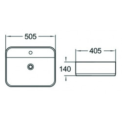 Mexen Alba  Lavoar pe blat  50 x 40 cm,  alb - 21955000
