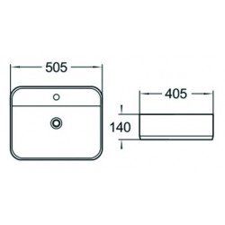 Mexen Alba  Lavoar pe blat  50 x 40 cm,  alb - 21955000