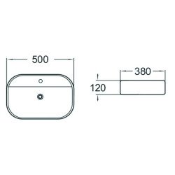 Mexen Iris  Lavoar pe blat  50 x 38 cm,  alb - 21995000