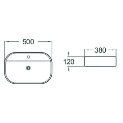 Mexen Iris  Lavoar pe blat  50 x 38 cm,  negru mat - 21995085