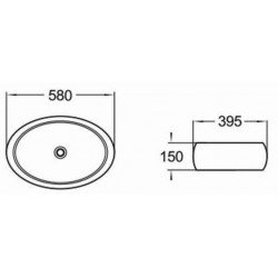 Mexen Abril  Lavoar pe blat  58 x 39 cm,  negru - 22015866