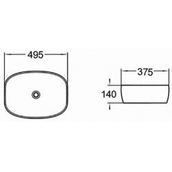 Mexen Editta  Lavoar pe blat  49 x 37 cm,  gri  piatra - 21384962