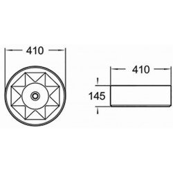 Mexen Clarisa  Lavoar pe blat  41 x 41 cm, alb/argintiu  - 22074154