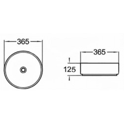 Mexen Clarisa  Lavoar pe blat  36 x 36 cm, alb/auriu  - 22073655