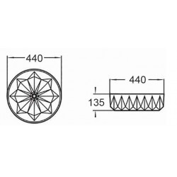 Mexen Dorita  Lavoar pe blat  44 x 44 cm, auriu - 22084450