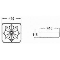 Mexen Elmira  Lavoar pe blat  41 x 41 cm, auriu - 22094150